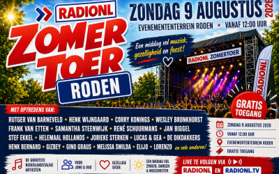 RadioNL Zomertoer komt naar Roden: een middag vol muziek, gezelligheid en feest!
